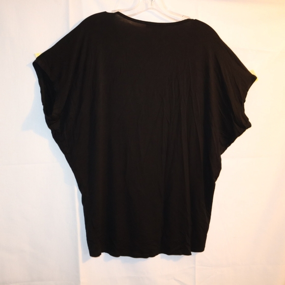 Amour Vert Black Slouchy Top Short Sleeves Top Size One Size - Picture 6 of 8